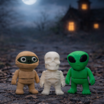 Zablis_ScarySet_FlexiMummy_FlexiSkeletton_FlexiAlien_Mumie_Skelett_Alien